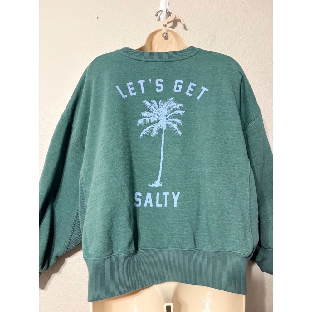 Billabong x The Salty Blonde Get Salty Sage Green Graphic Sweatshirt Small